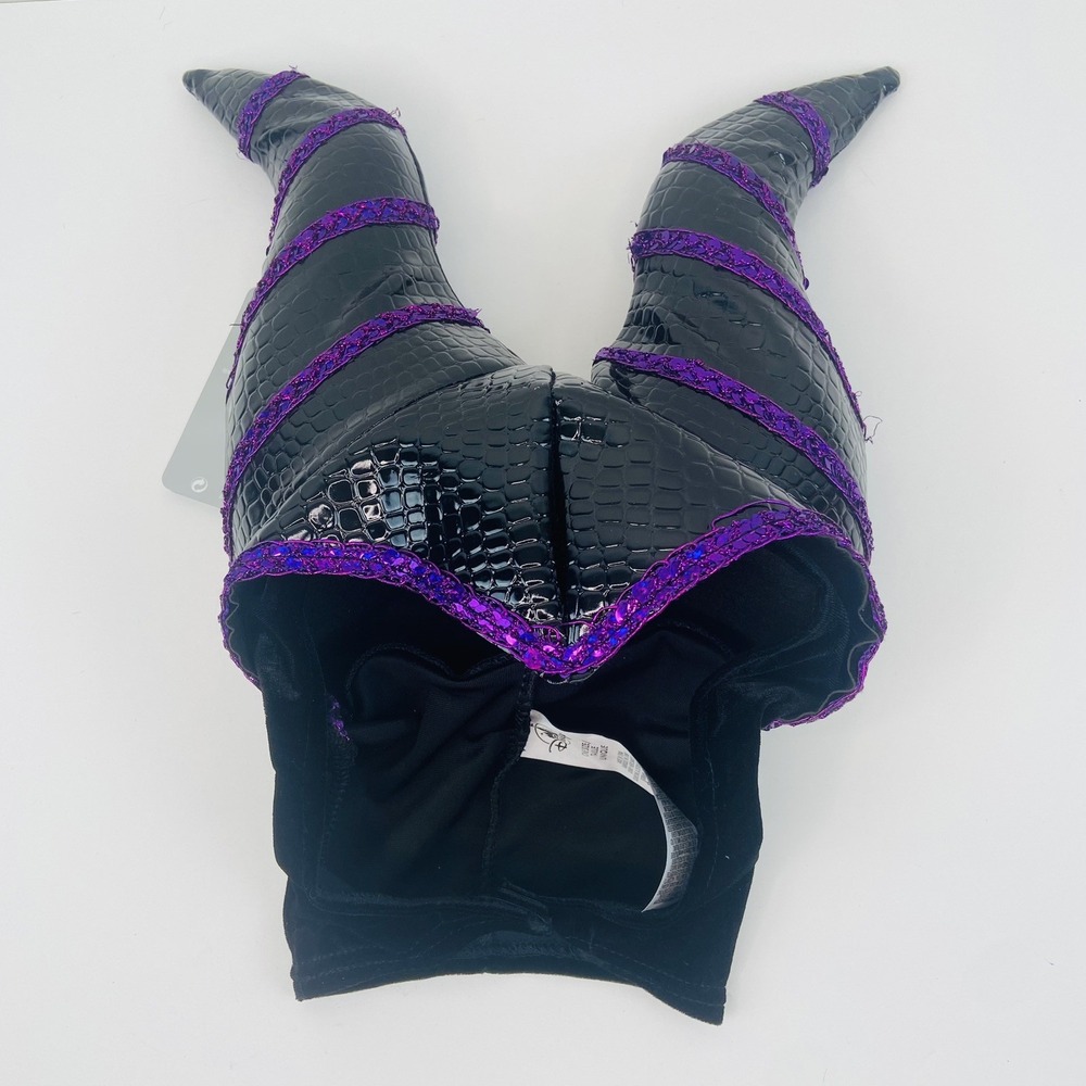 Disney Store Maleficent Halloween Deluxe Headpiece Faux Leather New With Tags